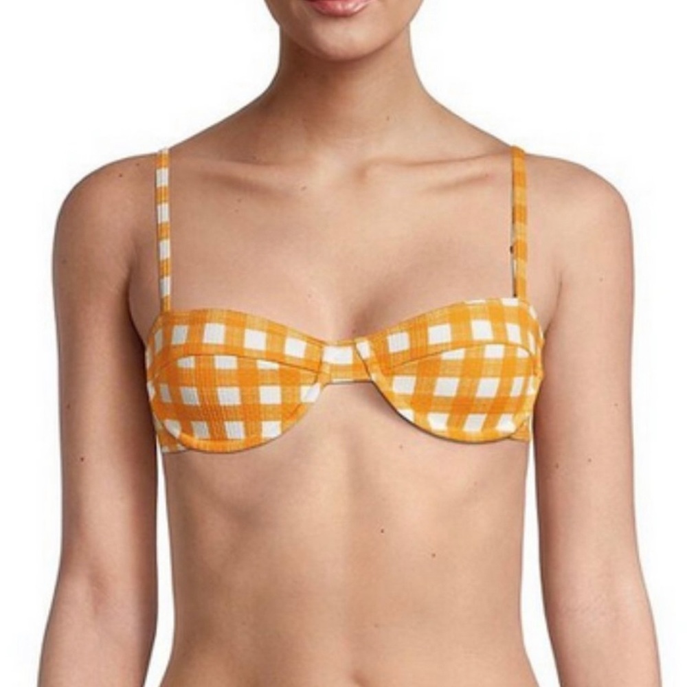 Faithfull the Brand Farrah Balconette Bikini Top
Orange Gingham | Medium NWT